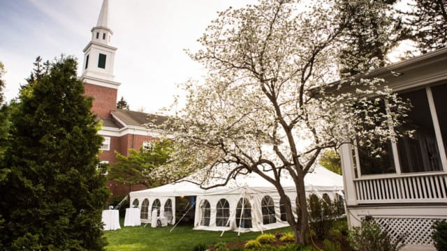 reunion tent on head of schools lawn