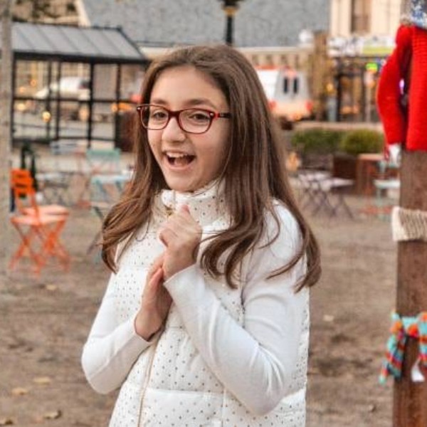 girls with glasses at park
