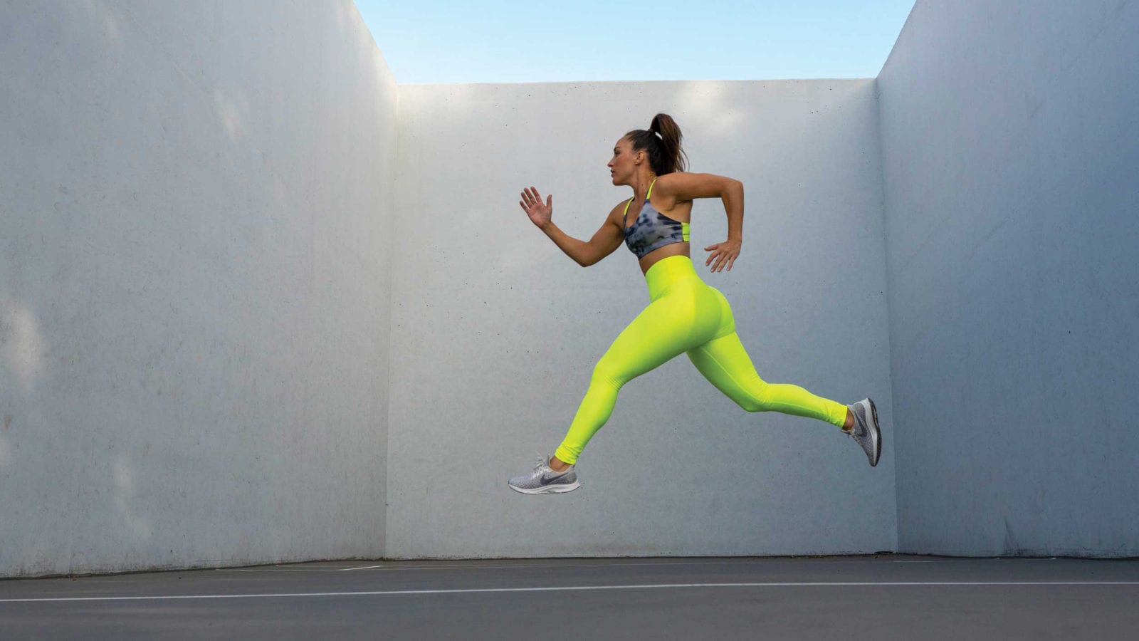 woman jogging in the air