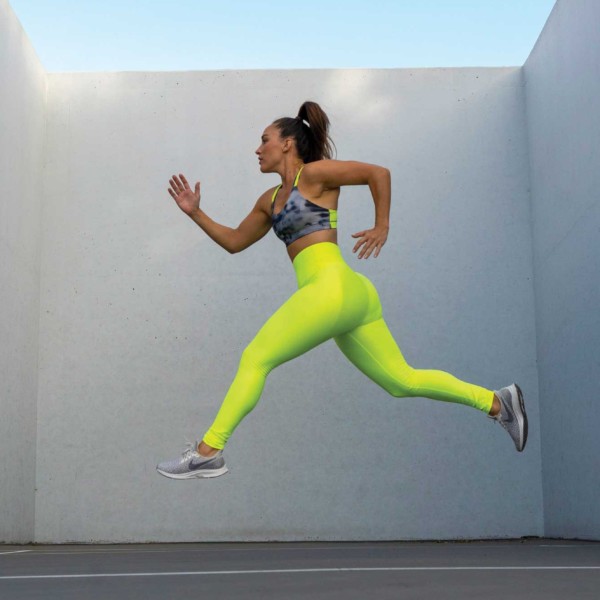 woman jogging in the air