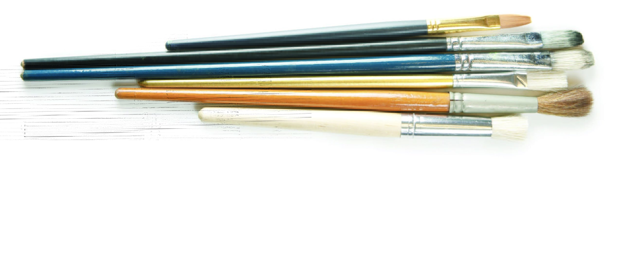 paint brushes on a white background