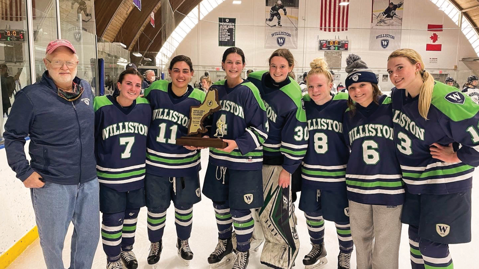 hockey team and man on ice