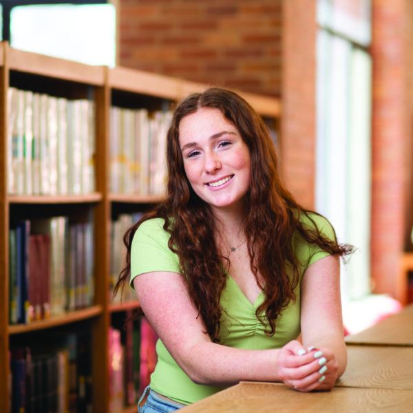 girl in library