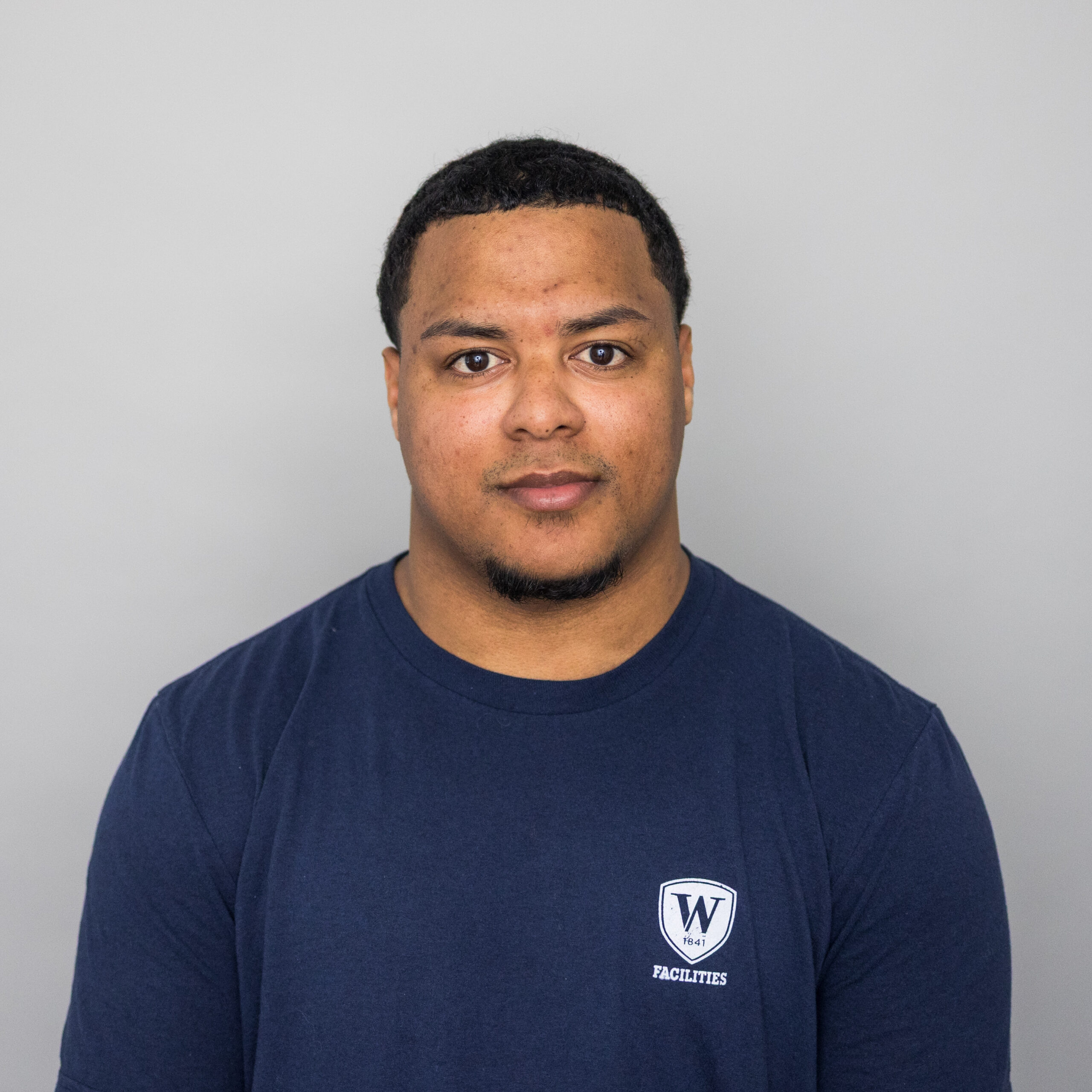 man in blue t-shirt