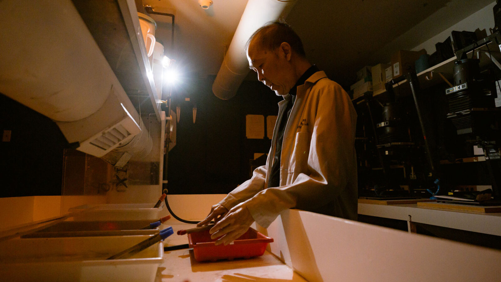 teacher in a darkroom