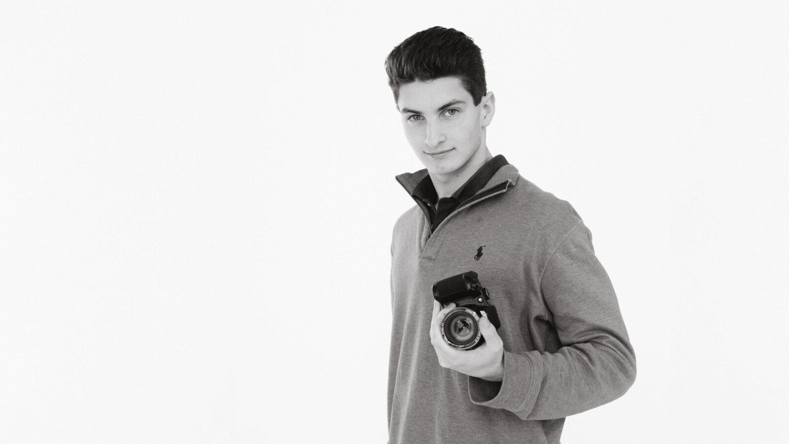 student with camera