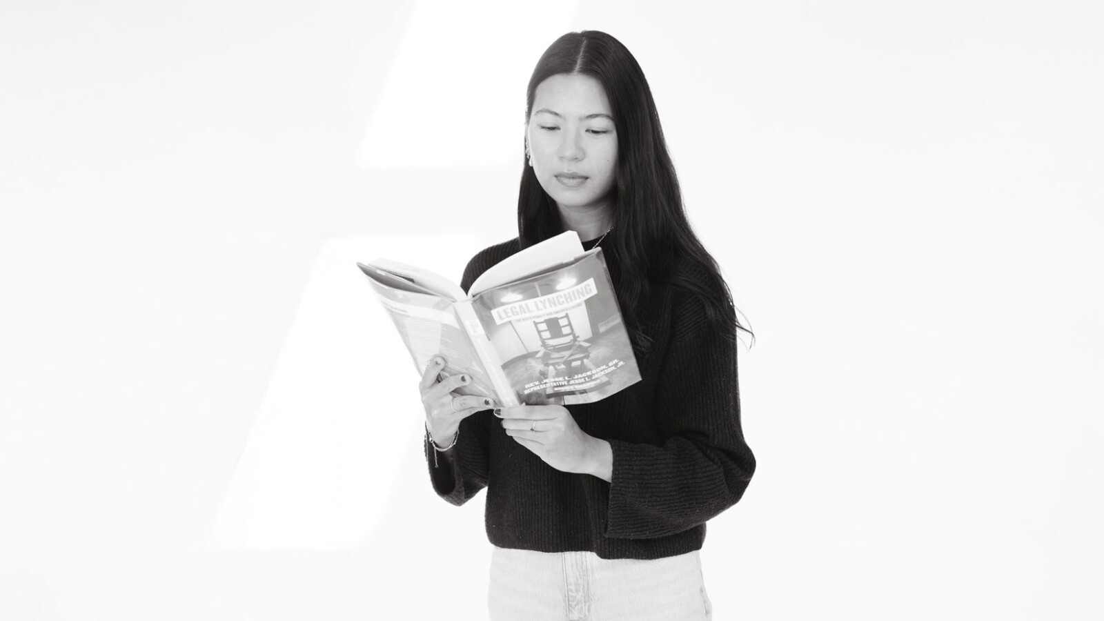 Student reading a book