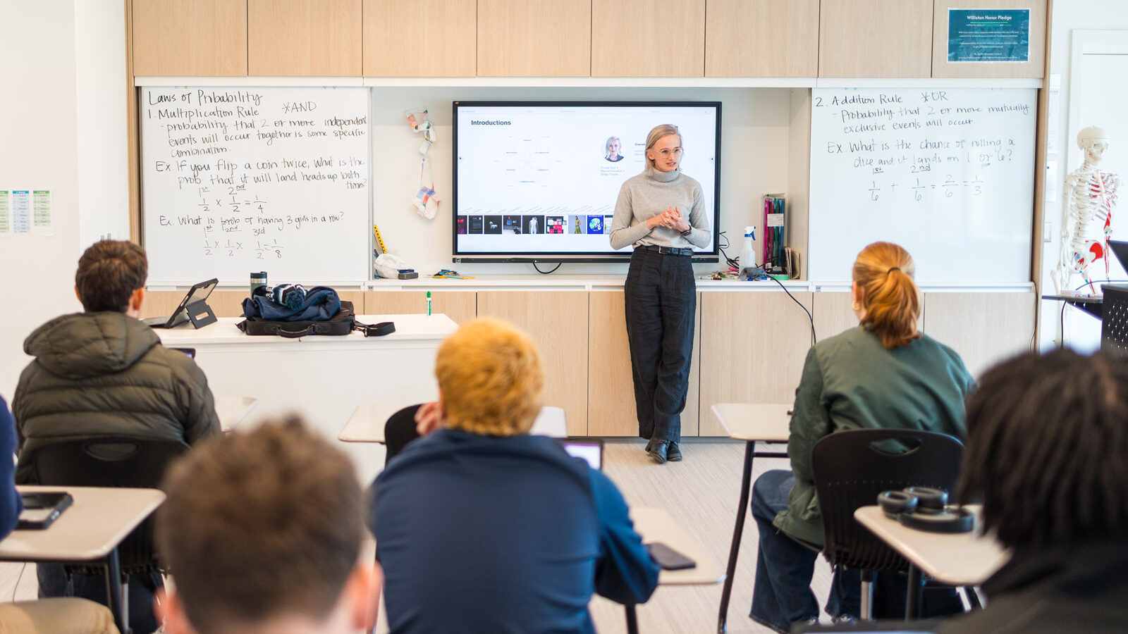 visiting artist presenting in classroom