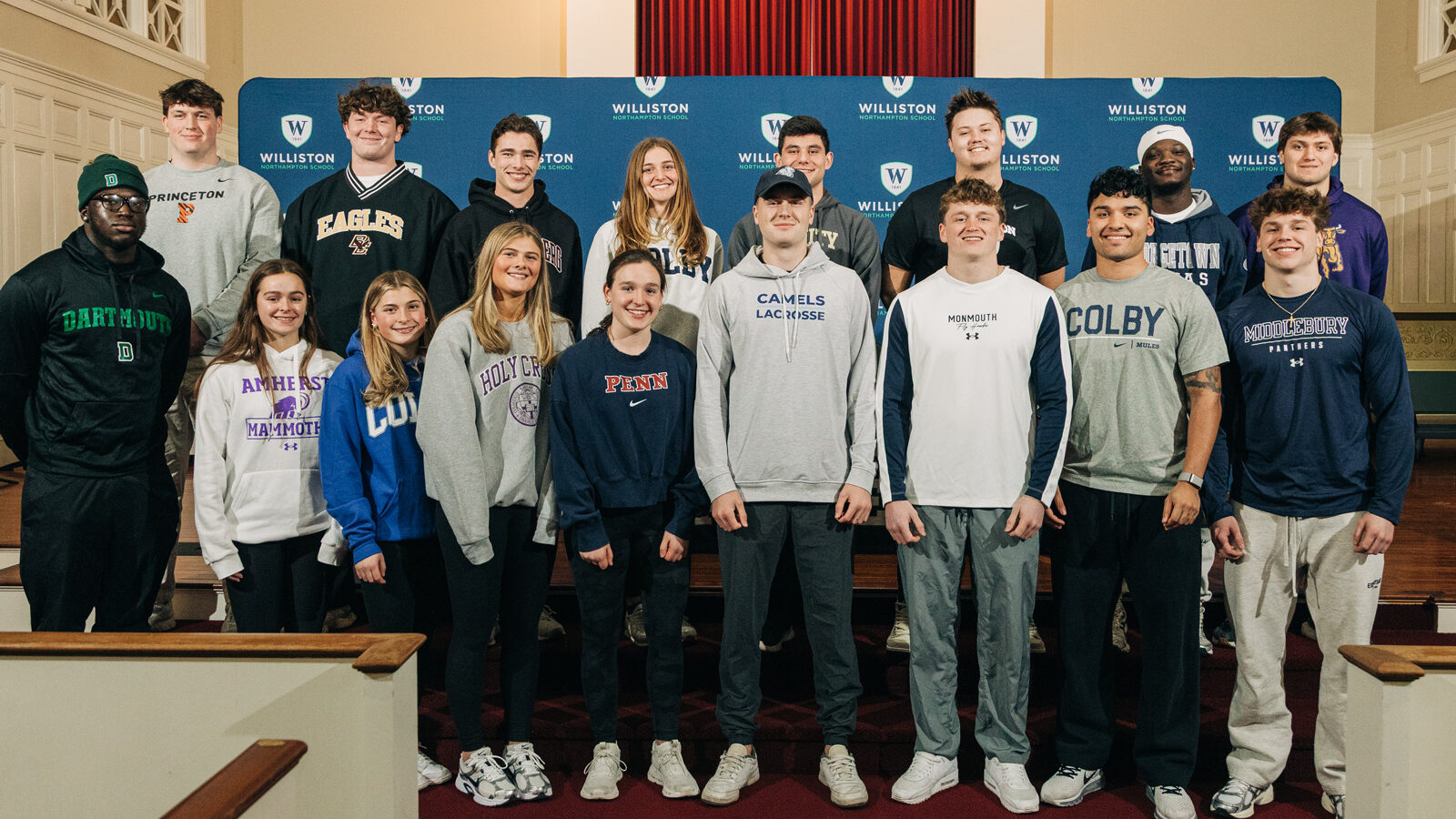 group of student athletes posing