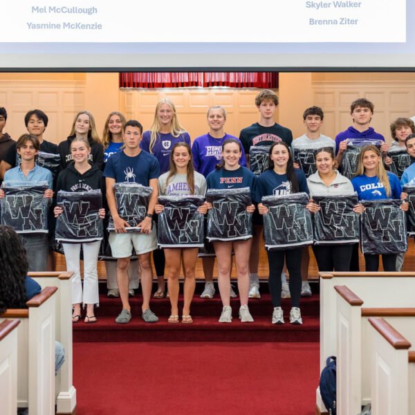 Williston students hold up their Blanket Awards during Athletic Awards assembly