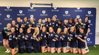 Members of the Williston girls lacrosse team pose for a picture