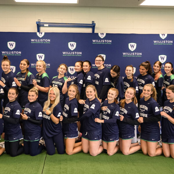 Members of the Williston girls lacrosse team pose for a picture