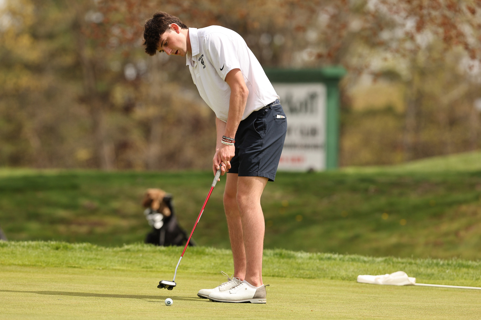 A Williston boys golfer makes a putt
