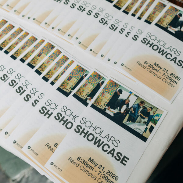 A picture of programs for the Williston Scholars showcase