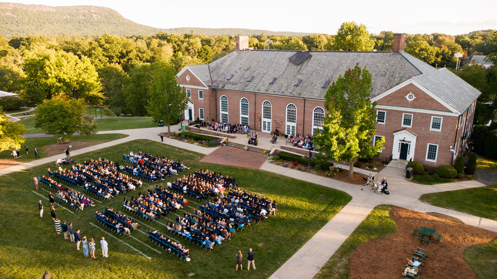 aerial image of Convocation ceremony