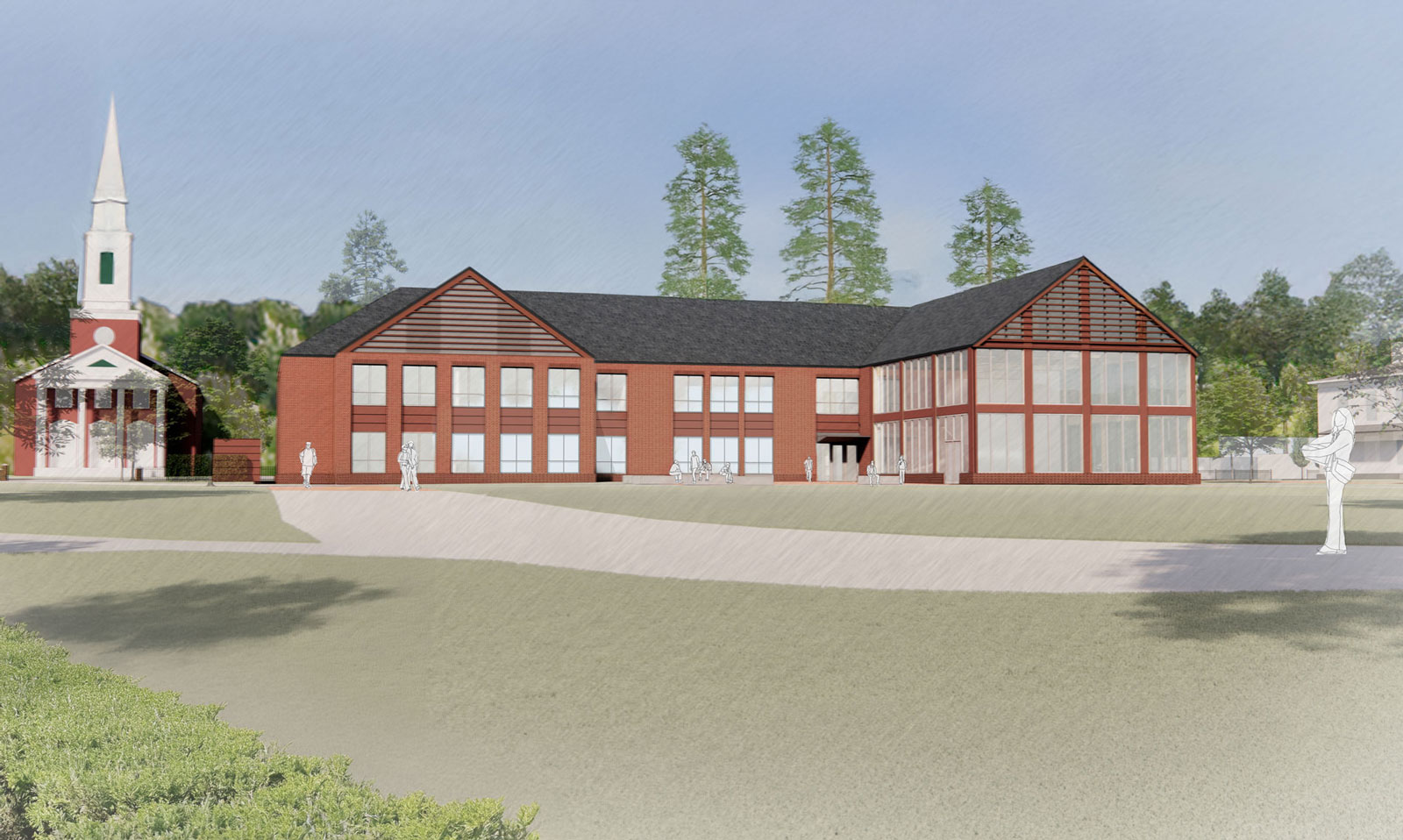 new-academic-center-rendering-williston-summer-2026-web Illustrated rendering of building